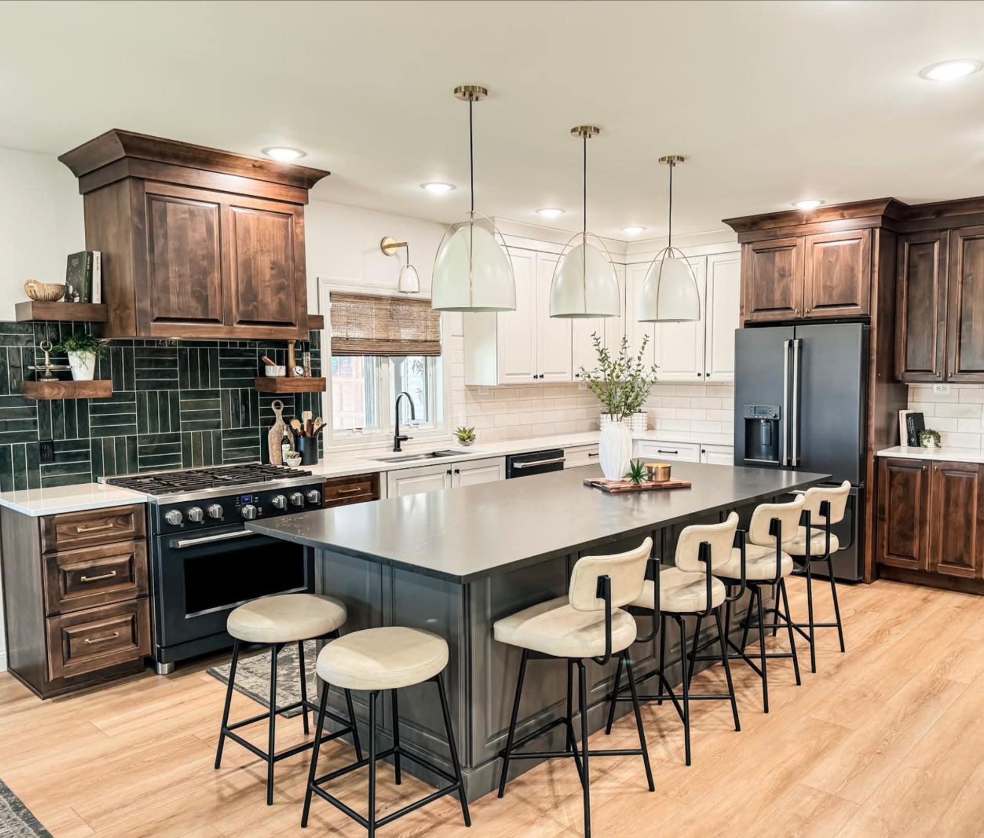 Kitchen renovation — large island with seating and custom cabinetry